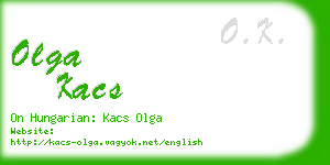 olga kacs business card